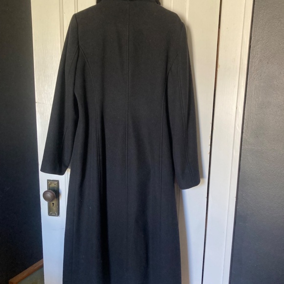 Vintage Wool/Cashmere Black Button Down Coat 14 - Picture 6 of 8